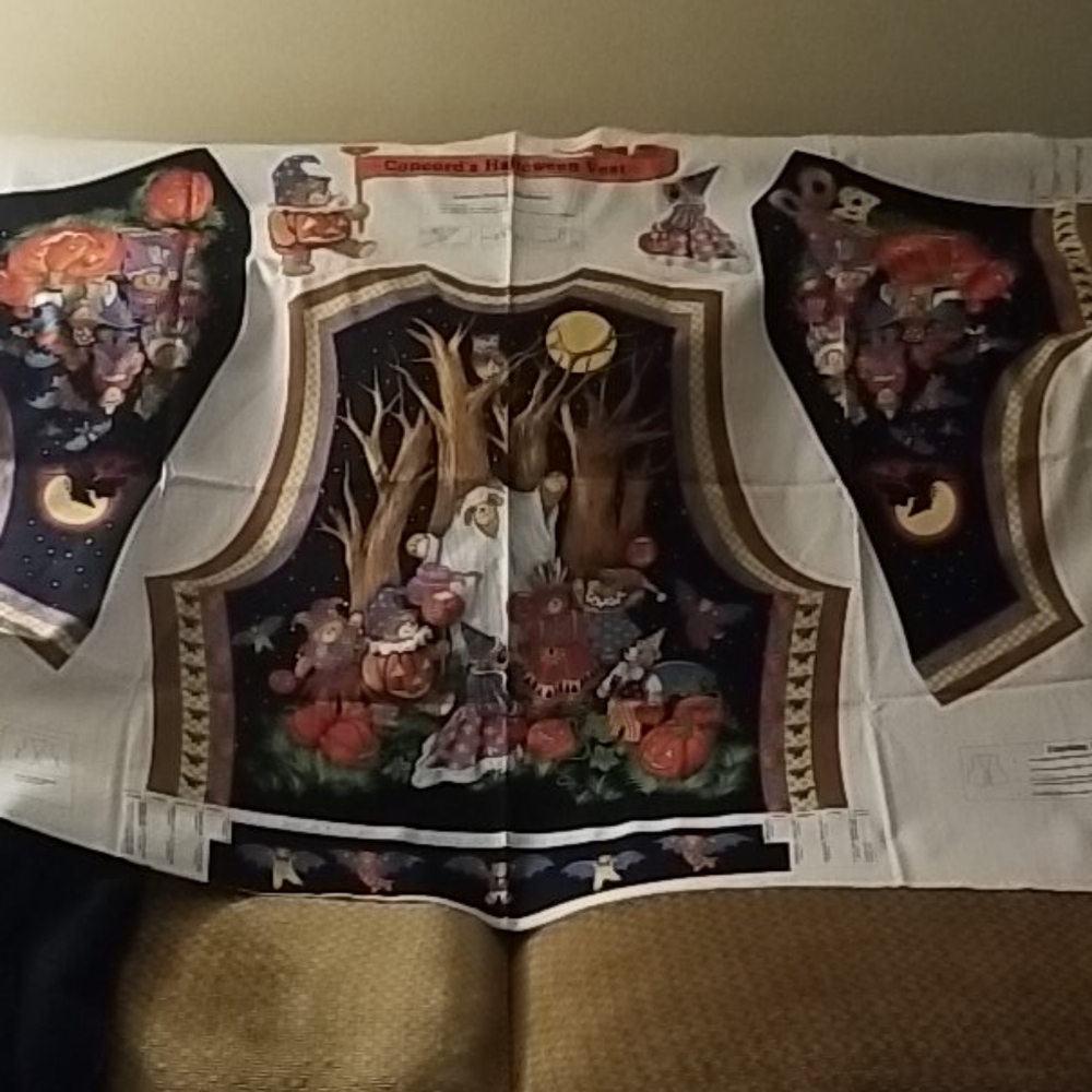 Halliween vest fabric panel